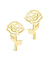 Sterling Forever 14k Over Silver Birth Flower August Poppy Studs