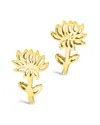 Sterling Forever 14k Over Silver Birth Flower November Chrysanthemum Studs