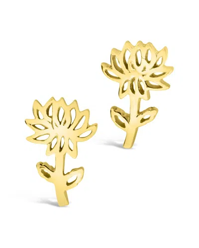 Sterling Forever 14k Over Silver Birth Flower November Chrysanthemum Studs In Gold