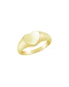 Sterling Forever Sterling Silver Cora Heart Signet Ring In Gold