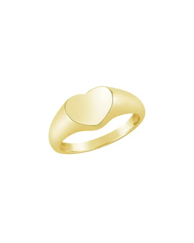 STERLING FOREVER STERLING FOREVER 14K OVER SILVER CORA HEART SIGNET RING