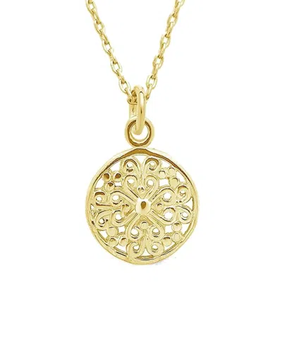Sterling Forever 14k Over Silver Cutout Disc Necklace