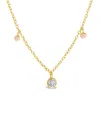 Sterling Forever 14k Over Silver Cz & Enamel Charm Necklace