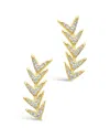 Sterling Forever 14k Over Silver Cz Arrowhead Ear Crawlers