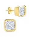 Sterling Forever 14k Over Silver Cz Cushion Cut Bezel Set Stud Earrings