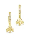 Sterling Forever Sterling Silver Cz Bee Micro Hoops