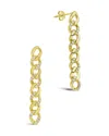 Sterling Forever 14k Plated Cz Cuban Chain Link Drop Earrings
