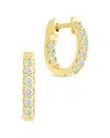 Sterling Forever 14k Over Silver Cz Constance Studded Statement Hoop Earrings In Gold