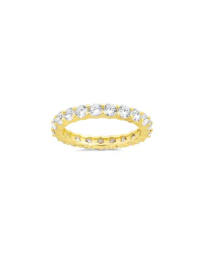 Sterling Forever 14k Over Silver Cz Gracie Eternity Ring In Gold