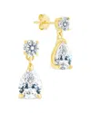 Sterling Forever 14k Over Silver Cz Imogen Stud Earrings In Gold