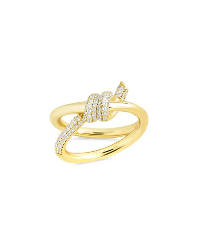 STERLING FOREVER STERLING FOREVER 14K OVER SILVER CZ IRENE TWISTED RING