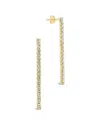 Sterling Forever 14k Over Silver Cz Linear Drop Earrings