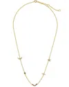 Sterling Forever 14k Over Silver Cz Lucky Charm Station Necklace