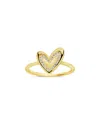 Sterling Forever 14k Over Silver Cz Mabel Heart Ring