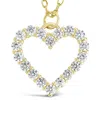 Sterling Forever 14k Over Silver Cz Outline Heart Pendant Necklace