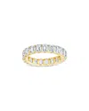 Sterling Forever 14k Over Silver Cz Rio Baguette Ring In Gold