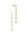 Sterling Forever 14k Over Silver Cz Rue Drop Earrings In Gold