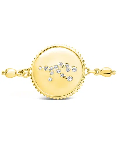 Sterling Forever 14k Over Silver Cz Virgo Disc Bolo Bracelet