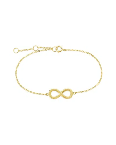 Sterling Forever 14k Over Silver Delicate Infinity Bracelet In Gold