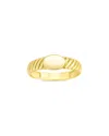 Sterling Forever 14k Over Silver Dixie Ribbed Signet Ring