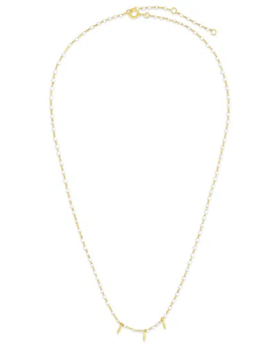 Sterling Forever 14k Over Silver Enamel Pastel Beaded Charm Necklace