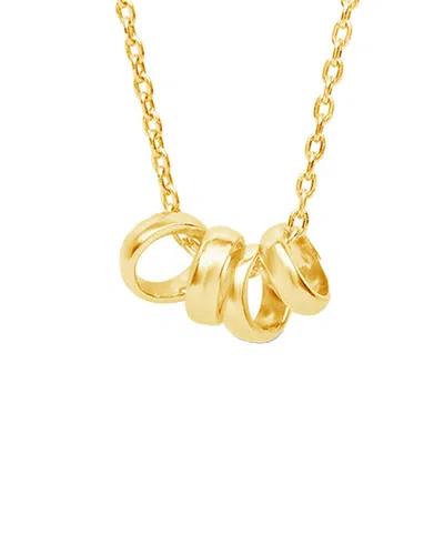 Sterling Forever 14k Over Silver Four Ring Necklace