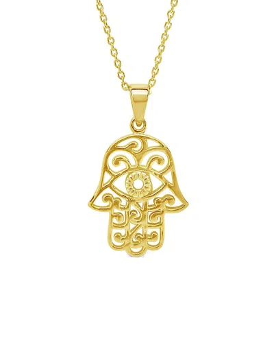 Sterling Forever 14k Over Silver Hamsa Necklace