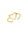 Sterling Forever 14k Yellow Gold Plated Sterling Silver Open Heart Ring In Gold