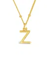 Sterling Forever 14k Over Silver Initial With Beaded Chain Necklace (a-z)