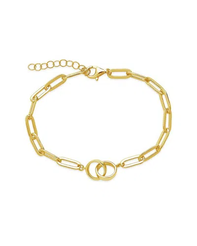 Sterling Forever 14k Over Silver Interlocking Circle Bracelet