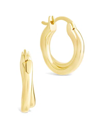 STERLING FOREVER STERLING FOREVER 14K OVER SILVER JANICE TWISTED HOOP EARRINGS