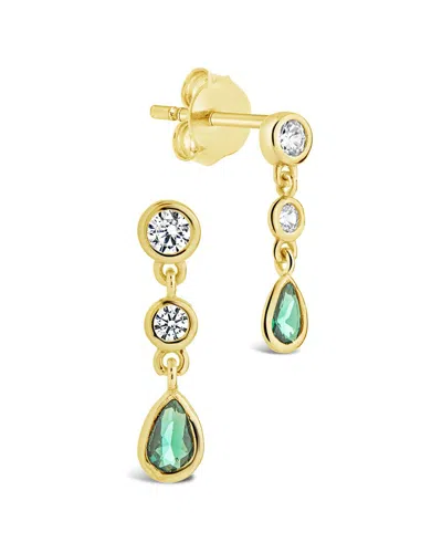 Sterling Forever 14k Over Silver Mae Drop Studs In Gold