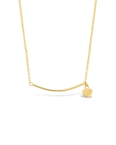 STERLING FOREVER STERLING FOREVER 14K OVER SILVER POLISHED BAR & HEART NECKLACE