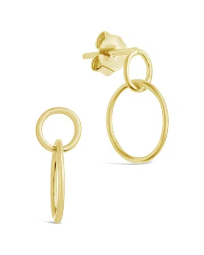 STERLING FOREVER STERLING FOREVER 14K OVER SILVER SIMPLE INTERLOCKING CIRCLE DANGLE EARRINGS