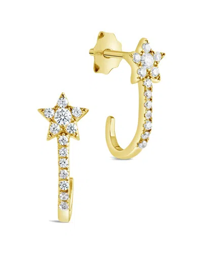 Sterling Forever 14k Over Silver Star Jacket Earrings In Gold