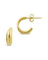 Sterling Forever 14k Over Silver Twist Hoops