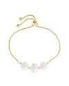 Sterling Forever 14k Plated 11mm Pearl Slider Bracelet