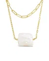 Sterling Forever 14k Plated 16-21mm Baroque Pearls Layered Necklace