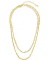 Sterling Forever 14k Plated 3mm Pearl Amedea Chain Layered Necklace