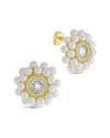 Sterling Forever 14k Plated 3mm Pearl Cz Betty Studs