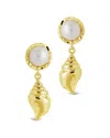 Sterling Forever Beverly Pearl Shell Drop Stud Earrings