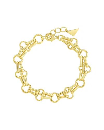 Sterling Forever 14k Plated Asher Chain Bracelet In Gold
