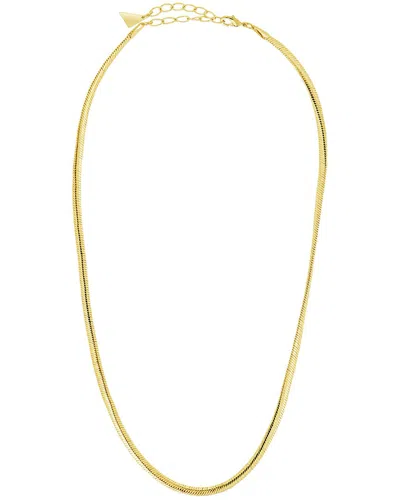 Sterling Forever 14k Plated Astrid Herringbone Chain Necklace In Gold