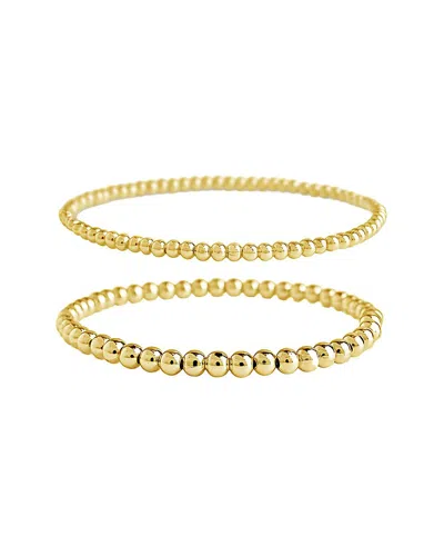 Sterling Forever Beaded Stretch Bracelet Sets Bd-set-3-g In Pink