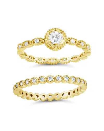 Sterling Forever 14k Plated Beatrice Stacking Ring