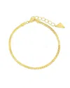 Sterling Forever 14k Plated Bentley Flat Herringbone Chain Bracelet