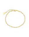 Sterling Forever 14k Plated Blakely Twisted Herringbone Chain Bracelet