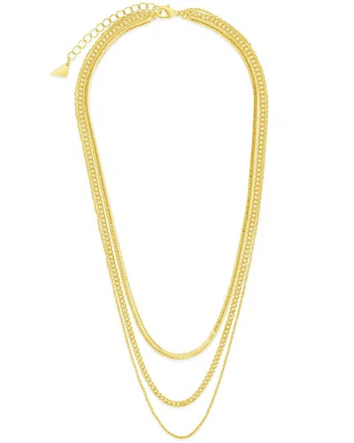 Sterling Forever 14k Plated Brenna Layered Chain Necklace