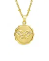 Sterling Forever 14k Plated Butterfly Necklace In Gold