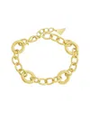 Sterling Forever Carter Link Bracelet In 14k Gold Plated